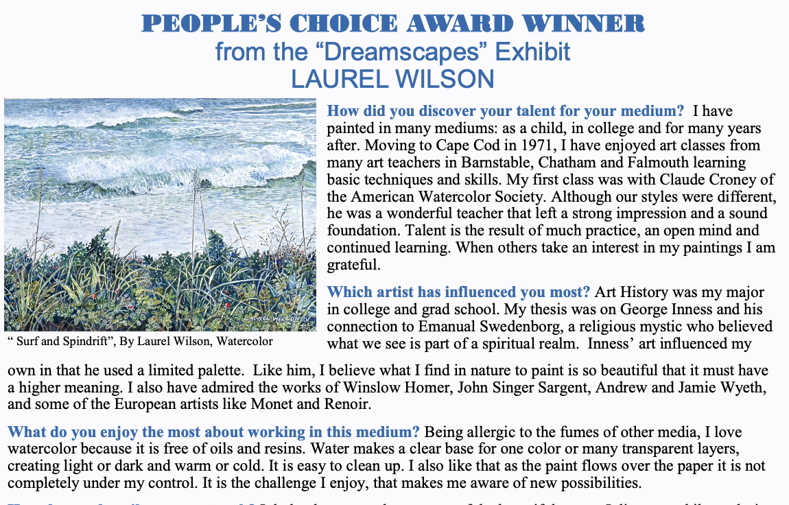 Peoples Choice Award Recipient